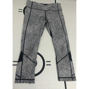 Lululemon Women's Pace Rival Crop 23" Legging Heather Black Sz 6 Leg Pockets EUC